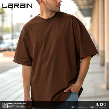 Mens Premium Drop Shoulder T-Shirt - Coffee