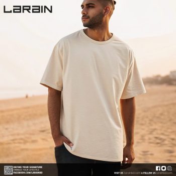 Mens Premium Drop Shoulder T-Shirt - Cream