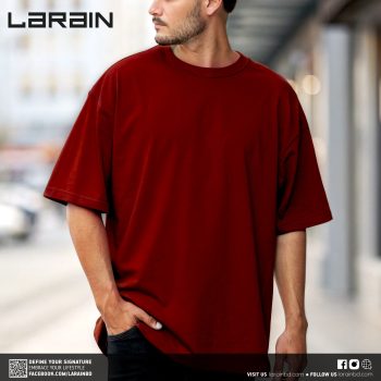 Mens Premium Drop Shoulder T-Shirt - Maroon