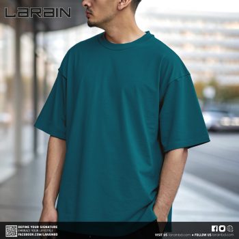 Mens Premium Drop Shoulder T-Shirt - Petrol Blue
