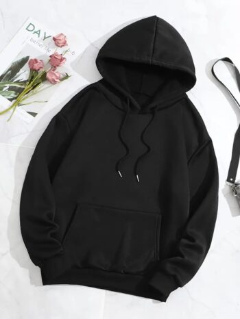 Premium Quality Solid Hoodie - Black