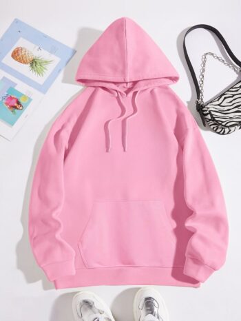 Premium Quality Solid Hoodie - Pink